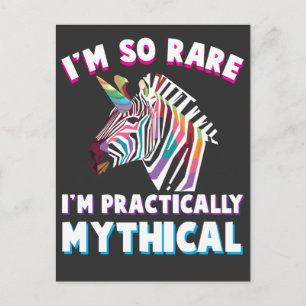 Behinderungs-Handicap-Buntes-Zebra-Einhorn Postkarte