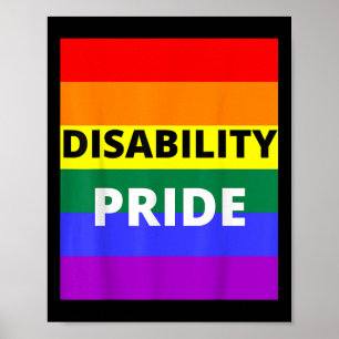 Behinderungsstolz mit Regenbogenflagge _1 Poster