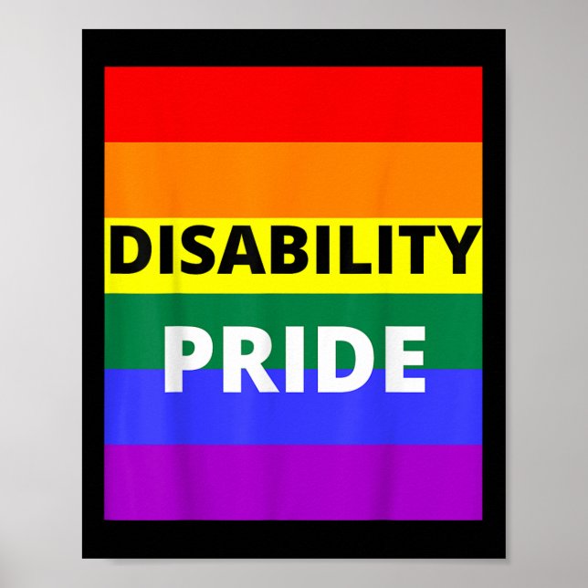 Behinderungsstolz mit Regenbogenflagge _1  Poster (Vorne)