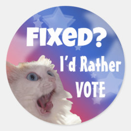 Behoben? Ich habe eher abgestimmt Runder Aufkleber