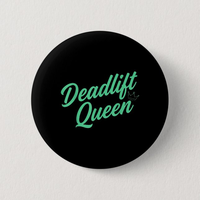 Behörde Kraftdreikampf Retro Kursiv Krone Damen Button (Vorderseite)