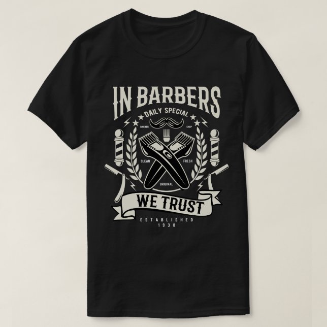Bei Barbers vertrauen wir dem T - Shirt von Männer (Design vorne)