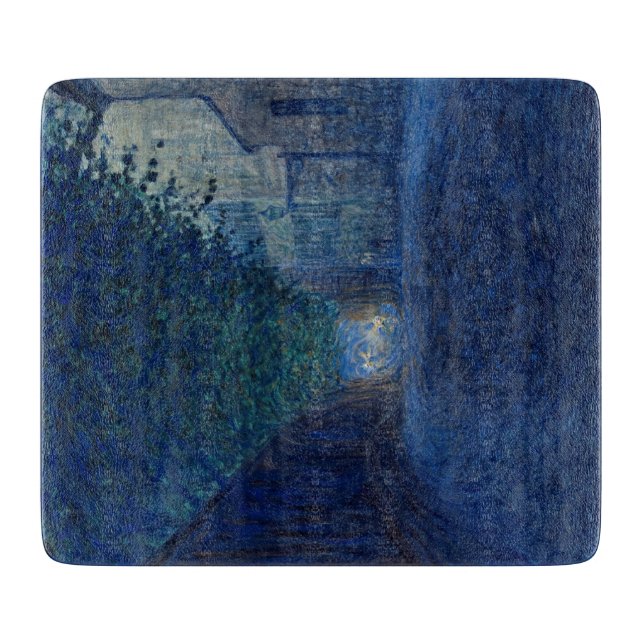 Bei Dämmerung (Nachtlandschaft) (Abend Szene) Schneidebrett (Vorderseite)