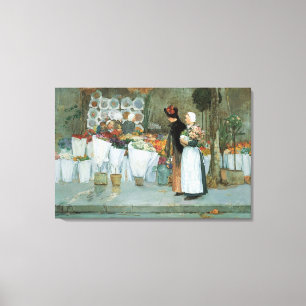 Bei dem Floristen von Childe Hassam, Vintage Fine  Leinwanddruck