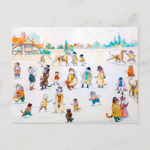 Bei den Cat Town Races, Louis Wain Postkarte
