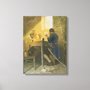 Bei den Karten in Clunys Käfig von NC Wyeth Leinwanddruck