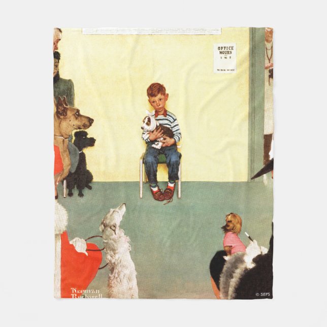 Bei den Vets von Norman Rockwell Fleecedecke (Vorderseite)