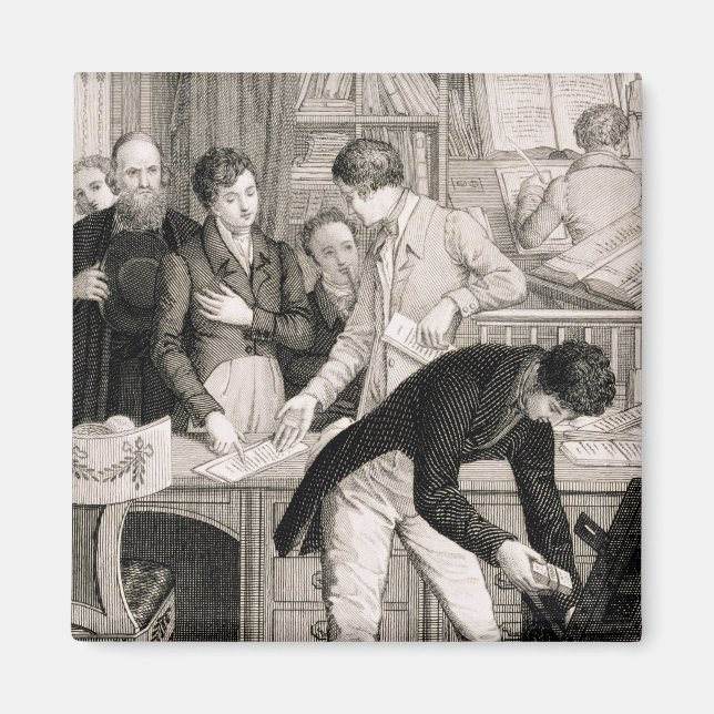 bei der Bank, c.1800 (Gravieren) Magnet (Vorne)