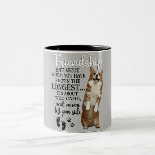 Bei der Freundschaft mit Corgi geht es nicht darum Zweifarbige Tasse