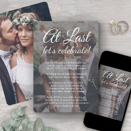 Bei der letzten Hochzeit 2 Foto und Weißtext Einladung