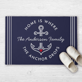 Bei der modernen Zuhause mit Familiennamen fällt d Fußmatte