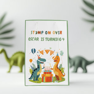 "Bei Dinosaurier zum Geburtstag anhalten Mittlere Geschenktüte