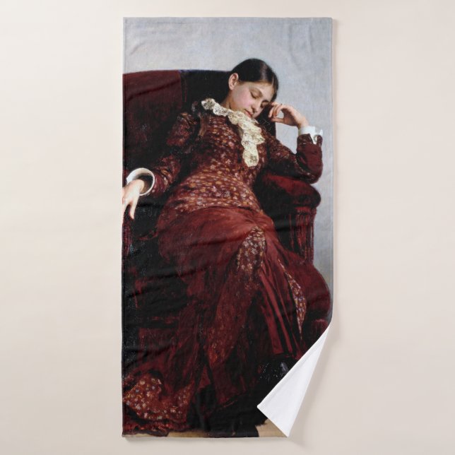 Bei einer Erholung, Ilya Repin Badehandtuch (Badehandtuch)