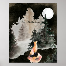 bei Frieden ~ Fox und Vollmond-Wald Poster