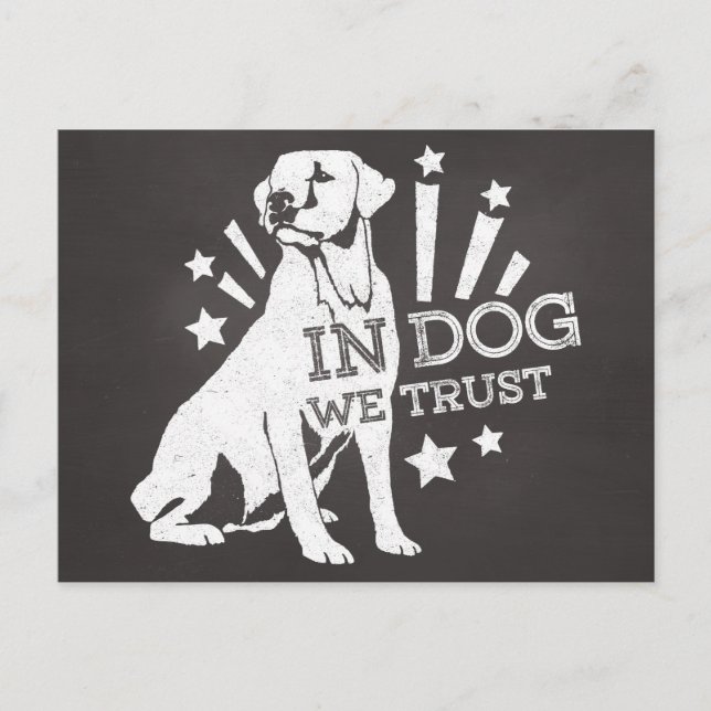 Bei Hunden vertrauen wir Postkarte (Vorderseite)