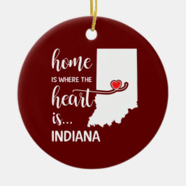 Bei Indiana Zuhause ist das Herz Keramik oder Name Ornament