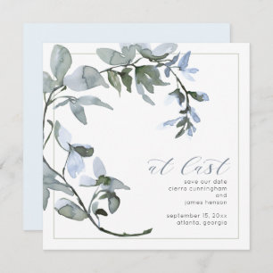 Bei Last Greenery Powder Blue Floral Save The Date