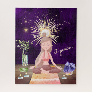 Bei Peace Meditating Yoga Girl and Crystals Puzzle