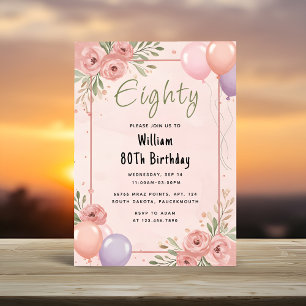 Bei Retro Fun Adult Humor Happy Chic 80. Geburtsta Einladung