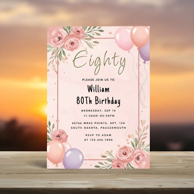 Bei Retro Fun Adult Humor Happy Chic 80. Geburtsta Einladung (Von Creator hochgeladen)