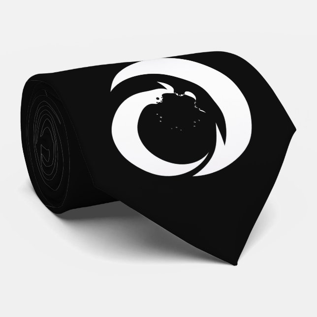 Bei Sign White auf Black Krawatte (Gerollt)