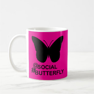 Bei Social Hashtag Butterfly [Bold Pink Remix] Kaffeetasse