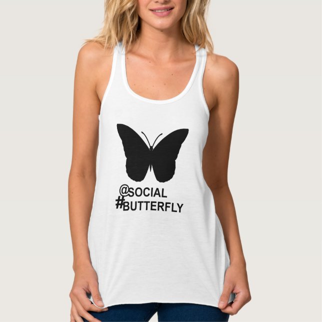 Bei Social Hashtag Butterfly [Bold] Tank Top (Vorderseite)
