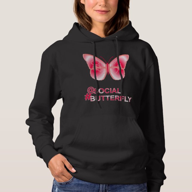 Bei Social Hashtag Butterfly Hoodie (Vorderseite)