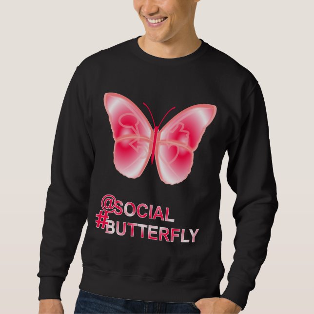 Bei Social Hashtag Butterfly Sweatshirt (Vorderseite)