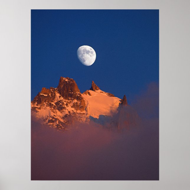 Bei Sonnenaufgang | Aiguille du Plan Chamonix, Fra Poster (Vorne)