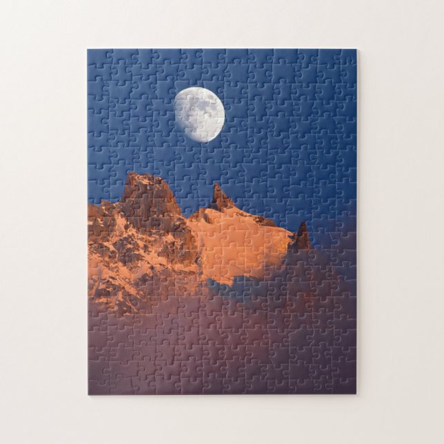 Bei Sonnenaufgang | Aiguille du Plan Chamonix, Fra Puzzle (Vertikal)