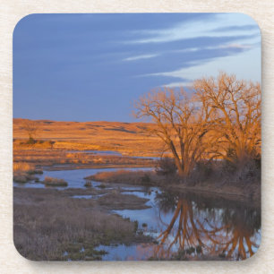 Bei Sonnenuntergang am Calamus River badet Getränkeuntersetzer