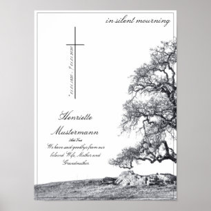 Bei stille Trauer - Baum auf der Wiese Poster