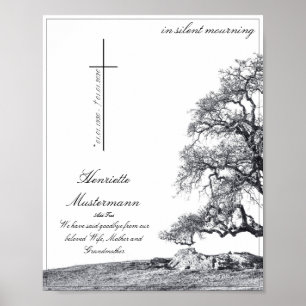 Bei stille Trauer - Baum auf der Wiese Poster