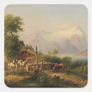 Bei Zell am See - Emil Barbarini Quadratischer Aufkleber