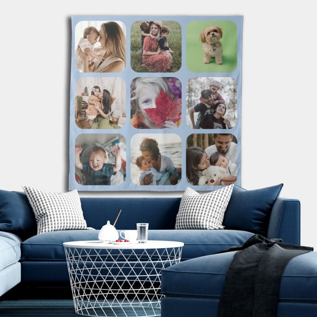 Beibehalten der Foto Collage Quadrat Vorlage runde Wandteppich (Von Creator hochgeladen)