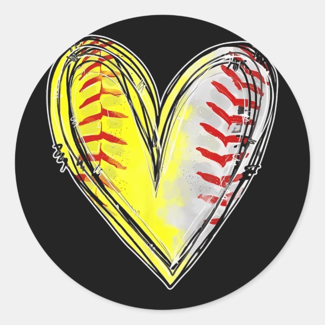 Beide Baseball Mama Mütter Tag Frauen Runder Aufkleber (Vorderseite)