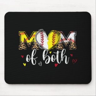 Beide Baseball Softball Herz Leopard Mütter Da Mousepad