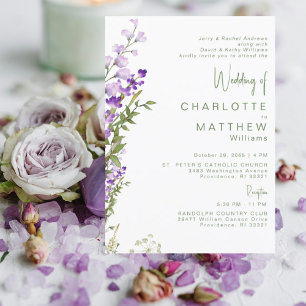 Beide Eltern 2 Ort Lavendel Foto Hochzeit Einladung