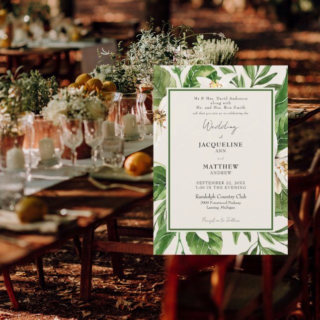 Beide Eltern haben eine Foliage Cream Wedding noti Einladung (Von Creator hochgeladen)