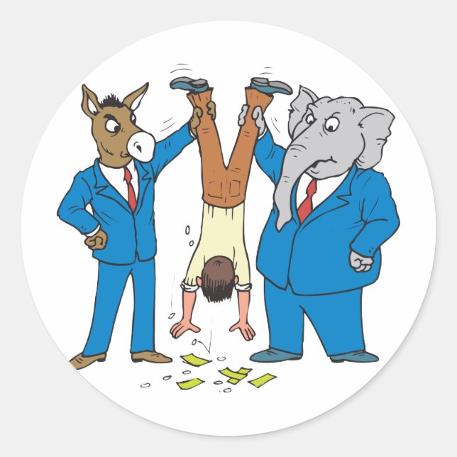 Beide Partys Sind zum Kotzen Runder Aufkleber (Vorderseite)