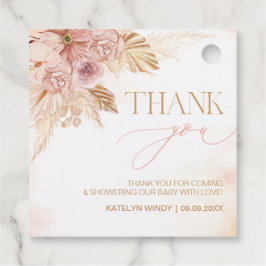 Beide Seiten Boho Pampas Baby Dusche Vielen Dank Geschenkanhänger