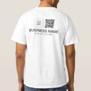 Beide Seiten gedruckte Vorlage Mens QR-Logo-Arbeit T-Shirt