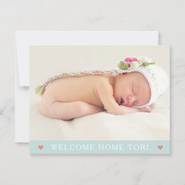 Beide Seiten jetzt | Neue Babyankündigungskarte Ankündigung (Vorderseite)