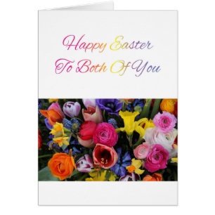 Beide von Ihnen glücklich Osterspringblumenstrauß