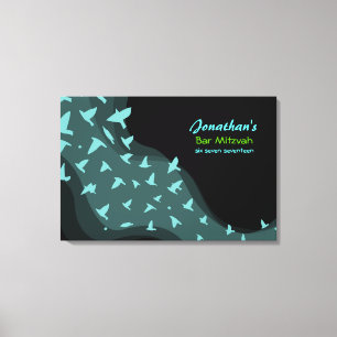 BEIDE VRDS BAT Bar Mitzvah Sign in Memory Board Leinwanddruck