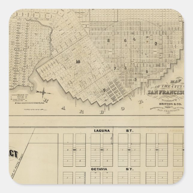 Beideman Tract, San Francisco Quadratischer Aufkleber (Vorderseite)