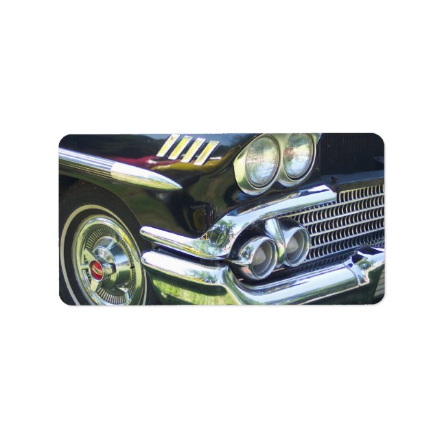 Beifahrerseite für klassische Fahrzeuge in Schwarz Adressaufkleber (Vorne)