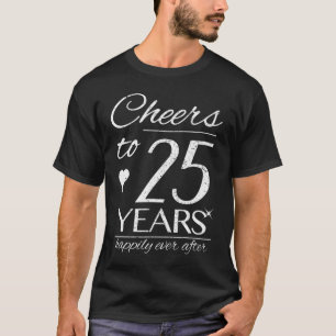 Beifall auf 25 Jahre Verheiratete Paare 25. Hochze T-Shirt