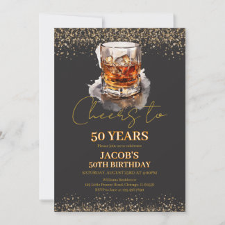 Beifall auf 50 Jahre Whiskey Geburtstag Einladung
